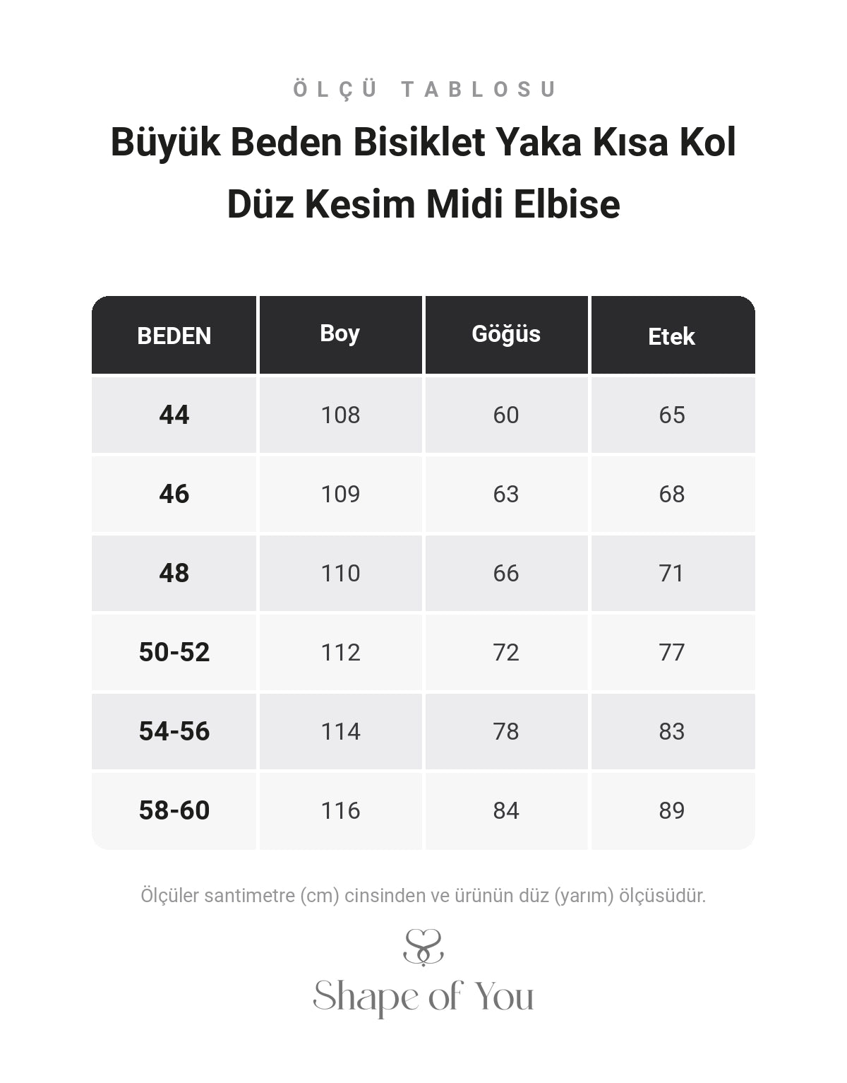 Ölçü Tablosu