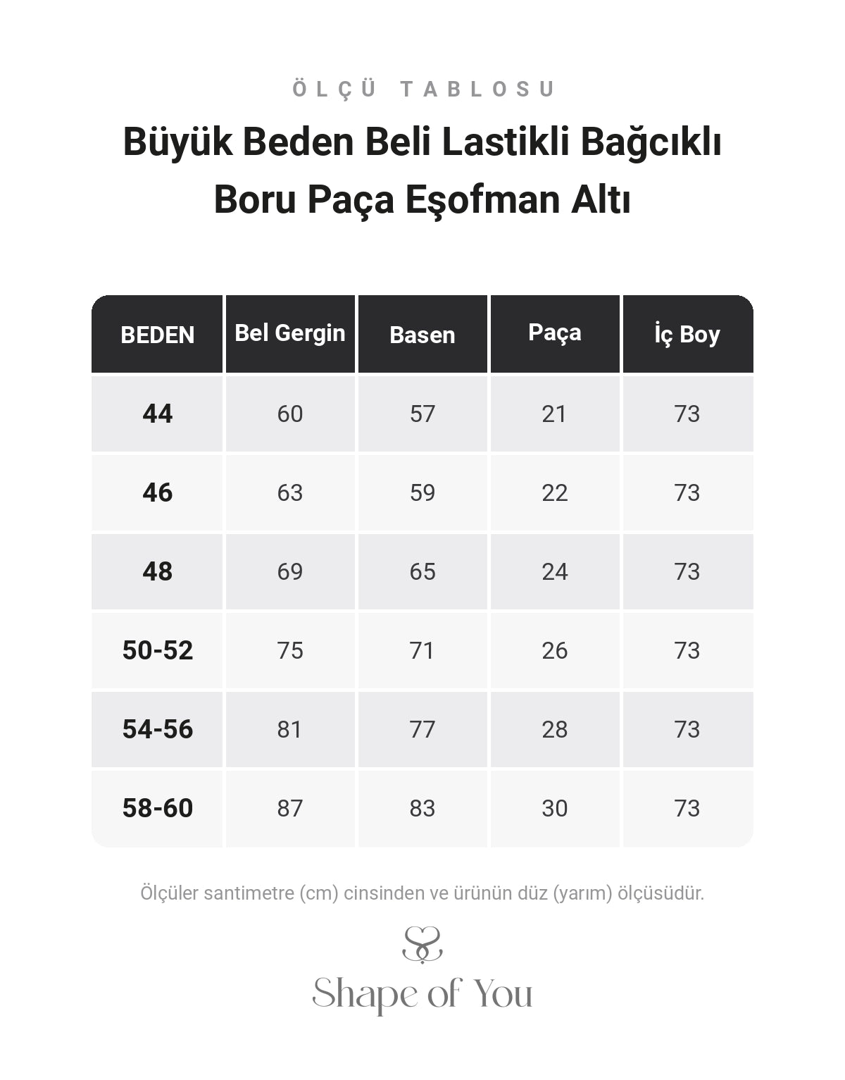 Ölçü Tablosu