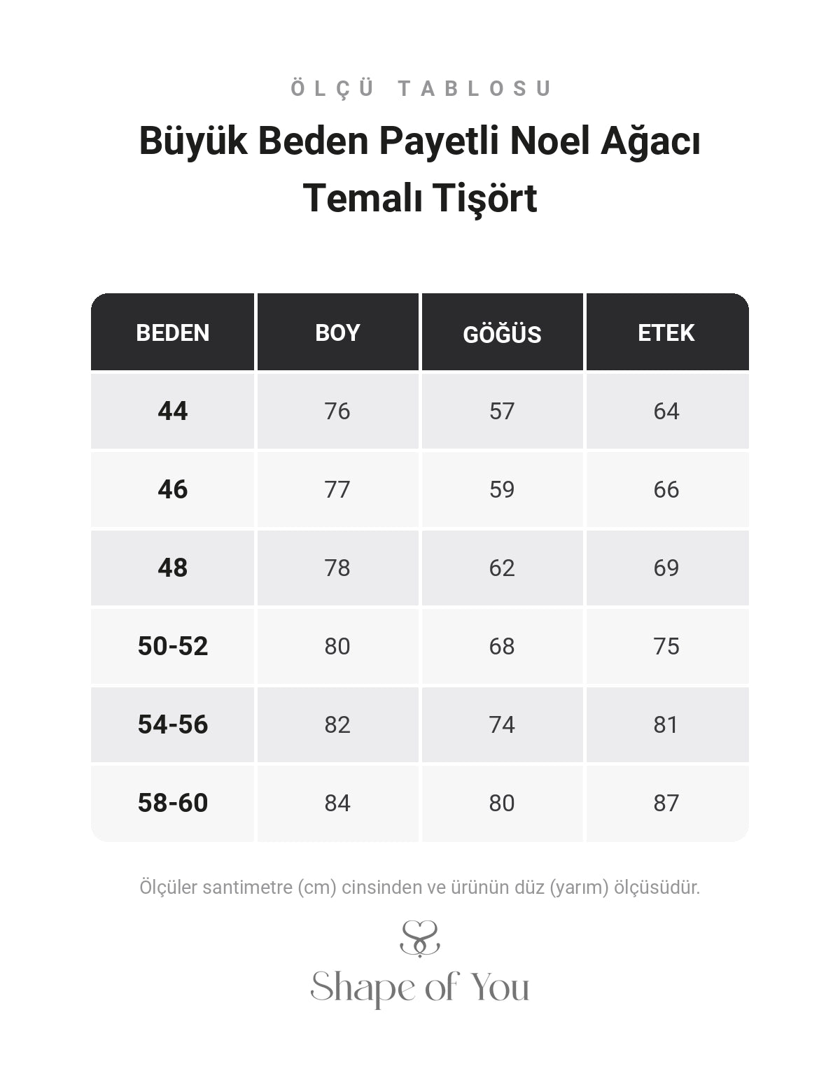Büyük Beden Payetli Noel Ağacı Temalı Tişört