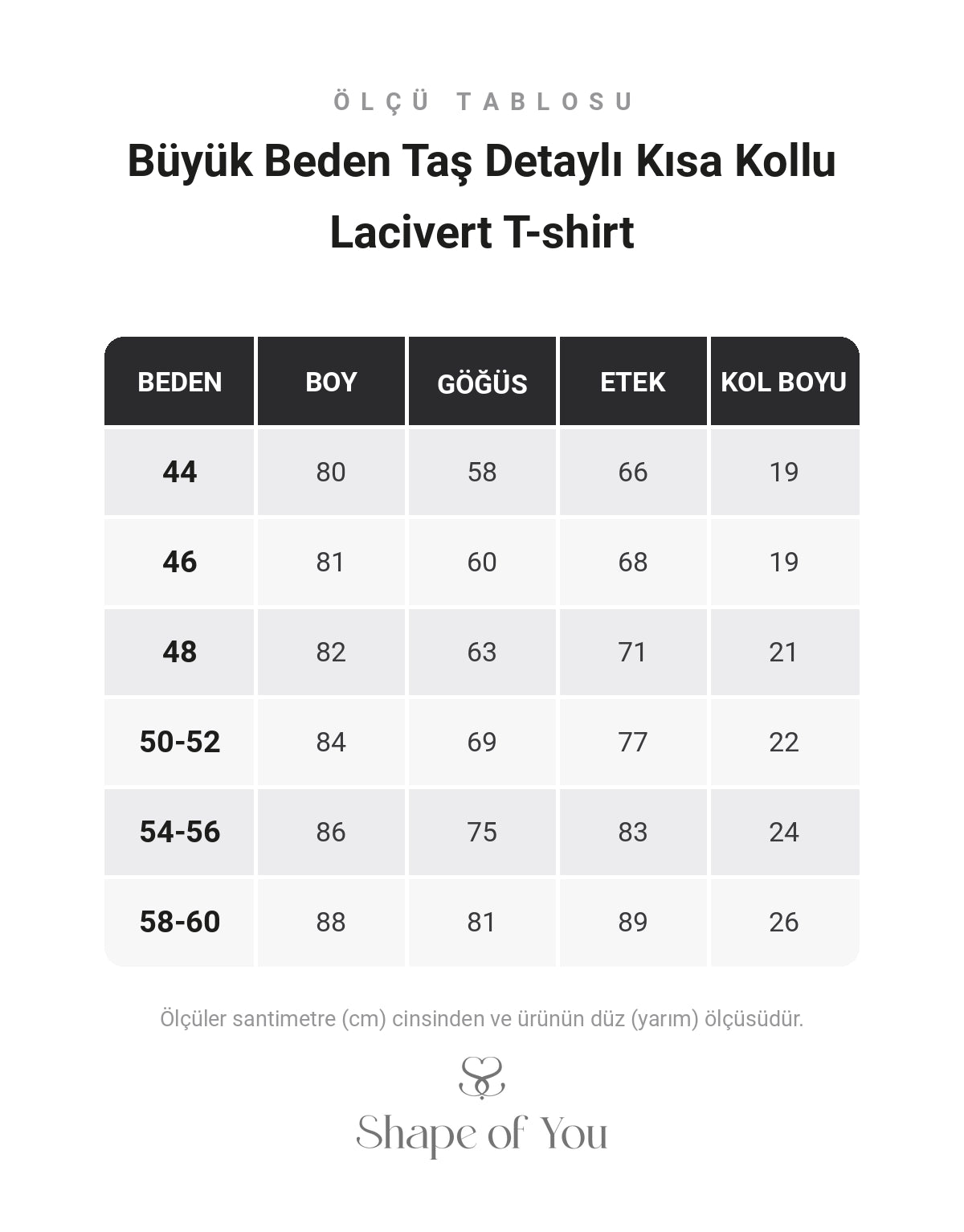 Ölçü Tablosu