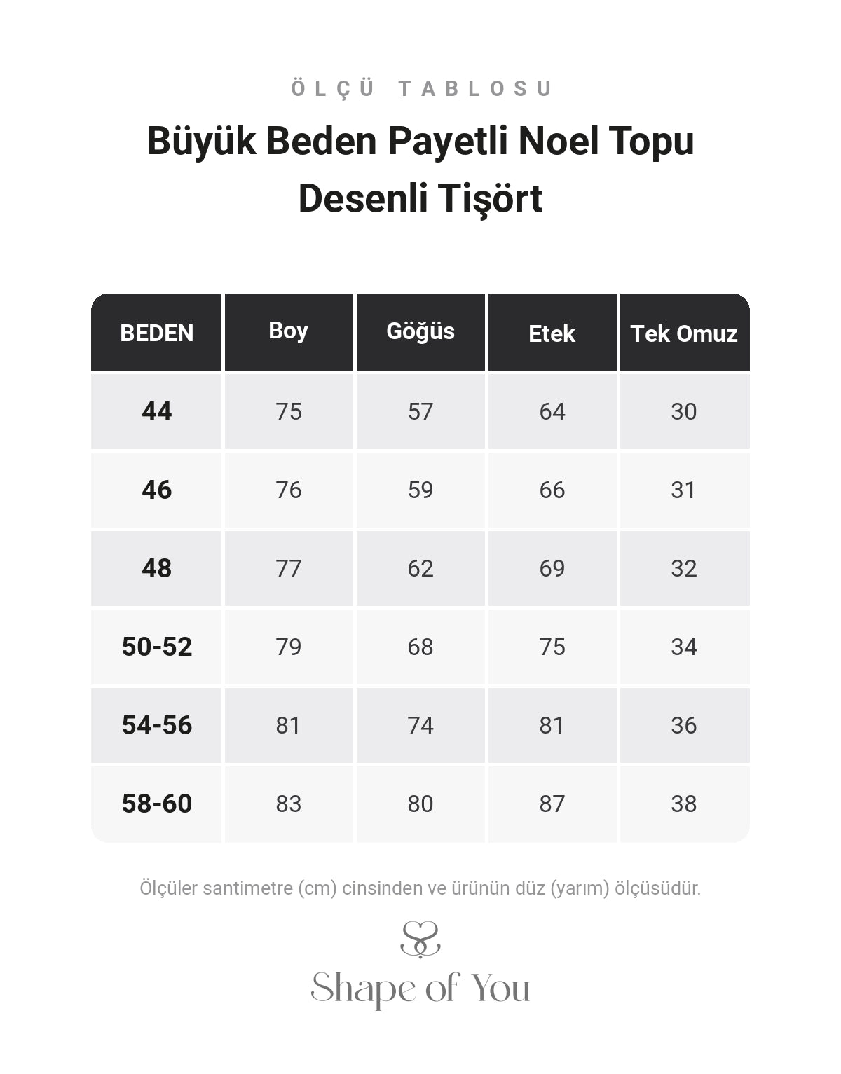Ölçü Tablosu