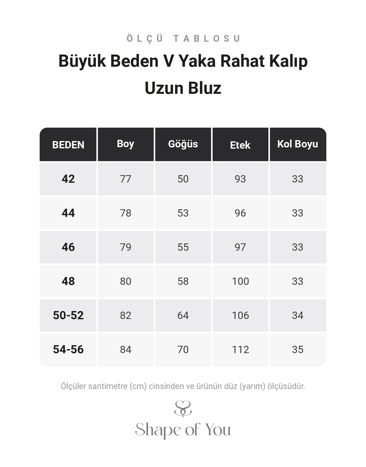 Ölçü Tablosu