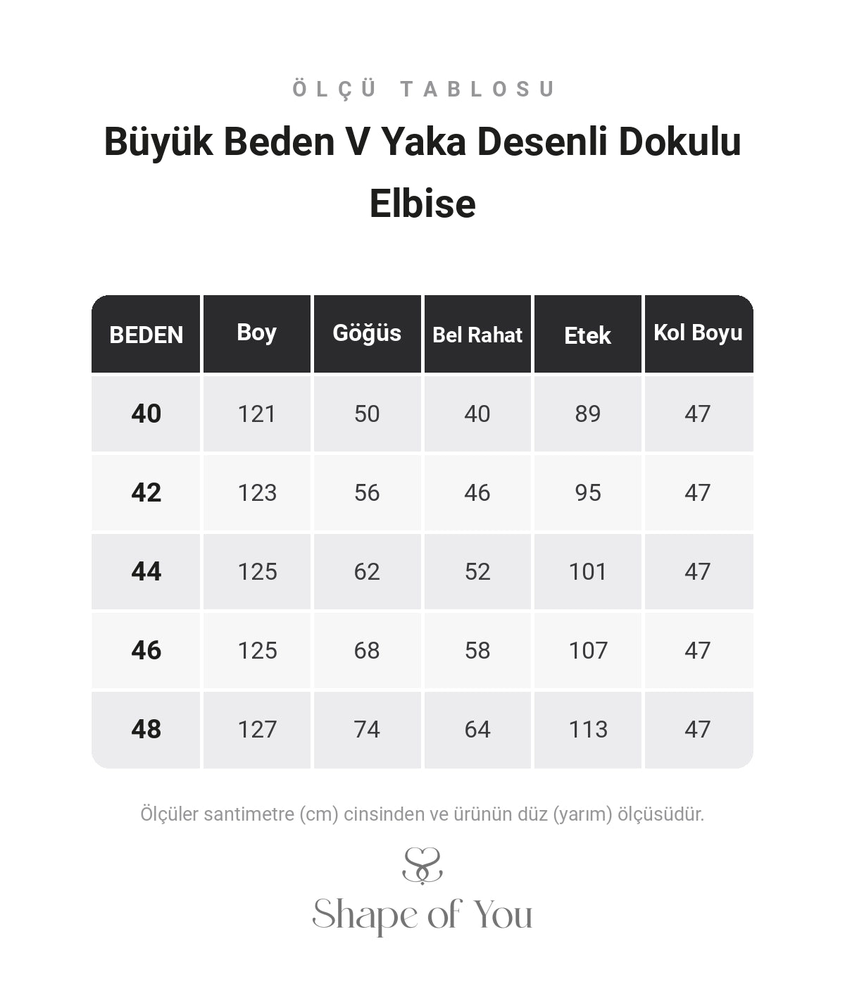 Büyük Beden V Yaka Desenli Dokulu Elbise